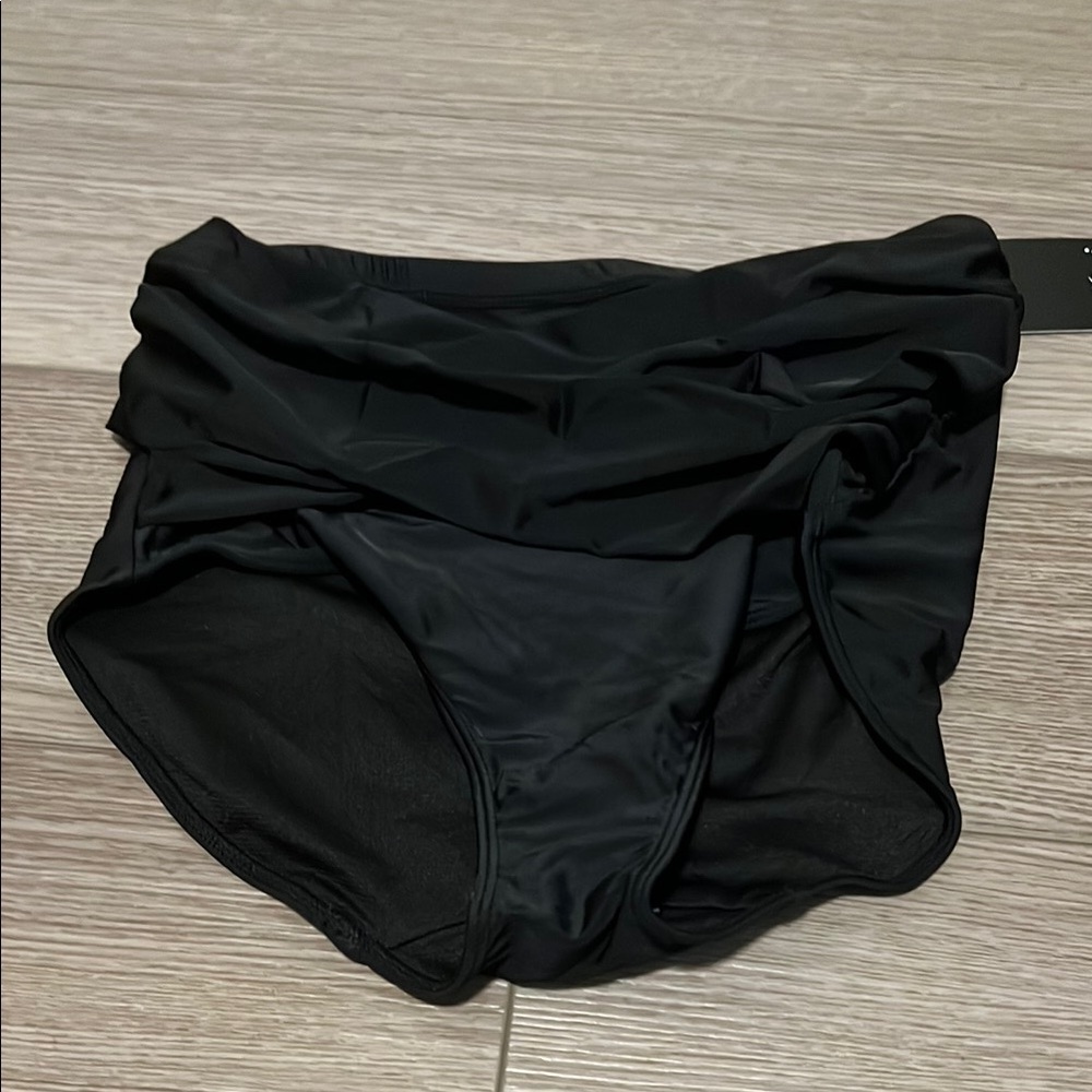 Chic Black High-Waisted Swim Bottoms